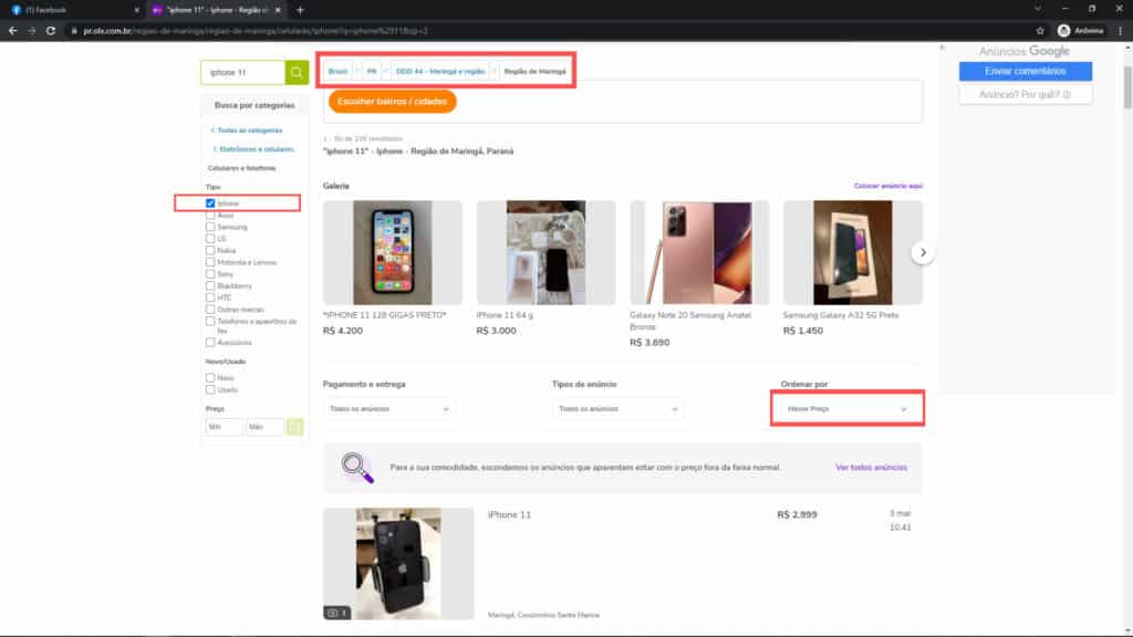 Onde comprar iPhone barato no OLX passo a passo