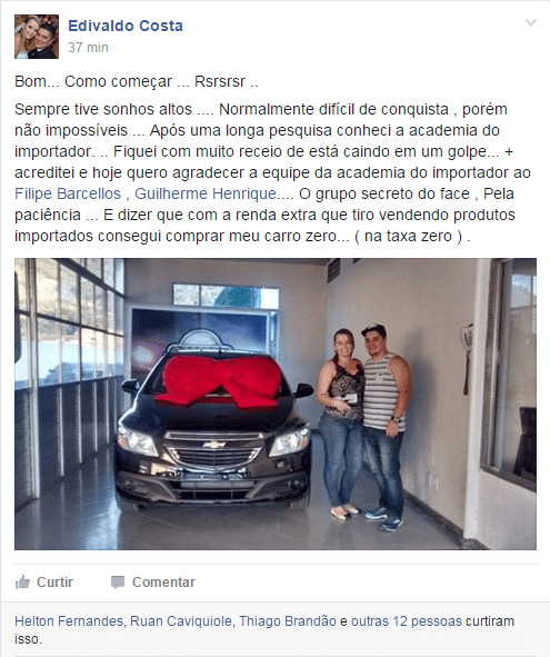 Comprou seu primeiro carro depois de vender importados