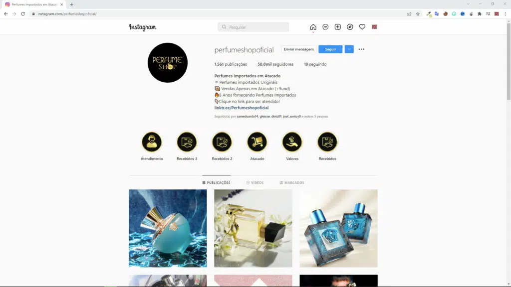 Onde comprar perfumes importados-Instagram do fornecedor @Perfumeshopoficial