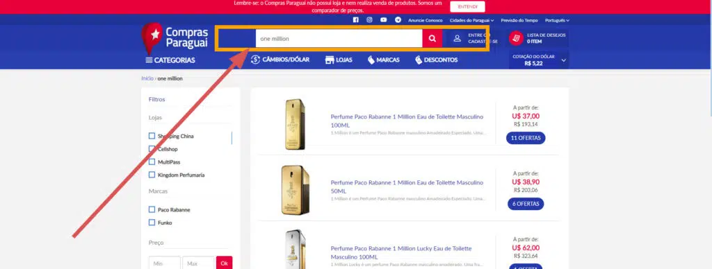 Onde comprar perfumes importados- Site Compras Paraguai, como pesquisar no site