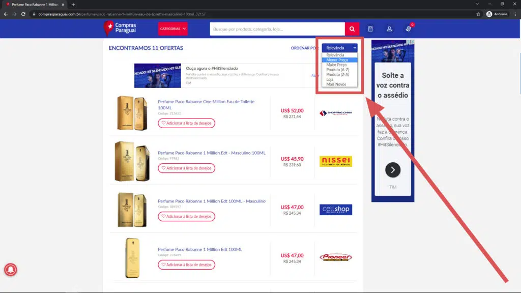 Onde comprar perfumes importados-Site Compras Paraguai, como usar os filtros do site