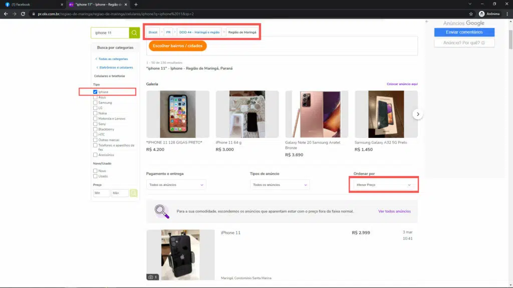 Onde comprar iPhone barato no OLX passo a passo