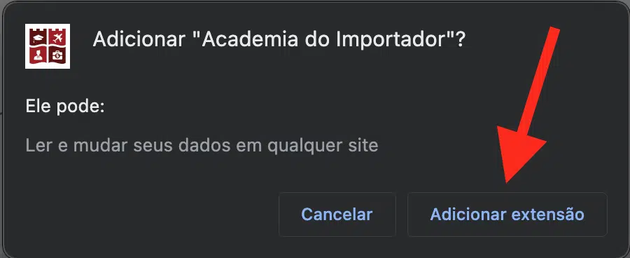 Clique em adicionar extensão para instalar